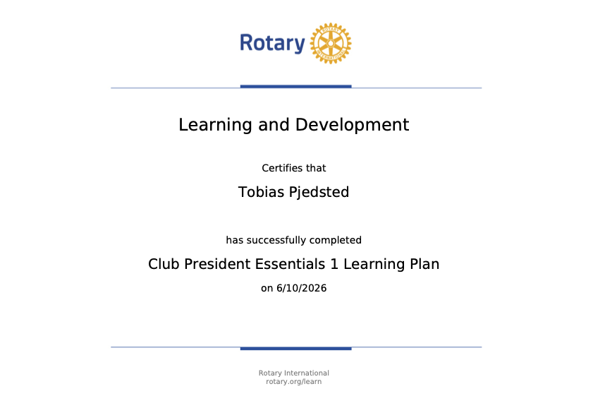 Rotary Learning Certificates 3