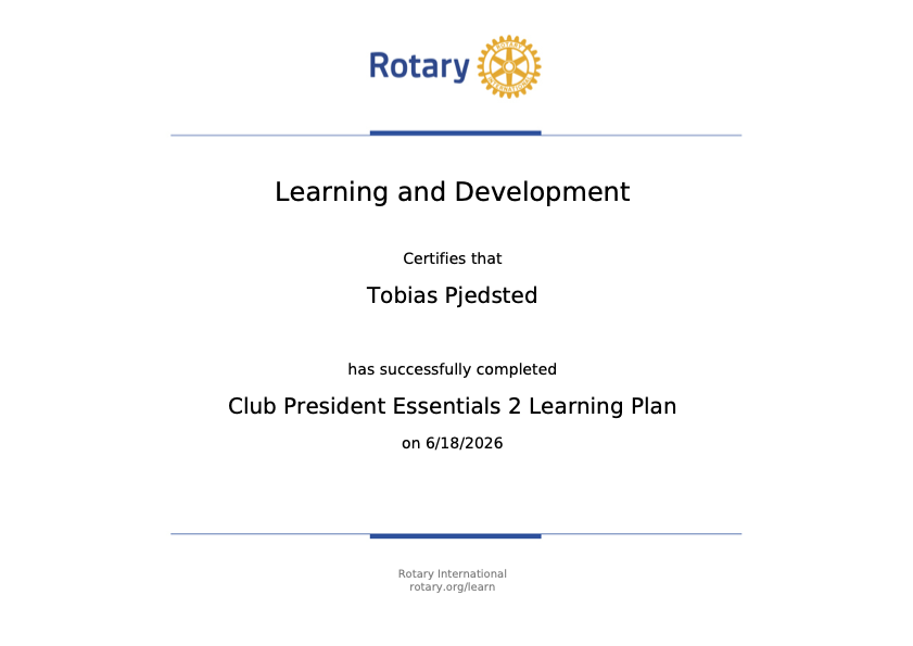 Rotary Learning Certificates 4