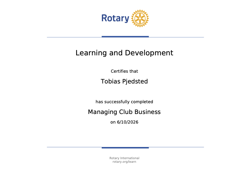 Rotary Learning Certificates 6